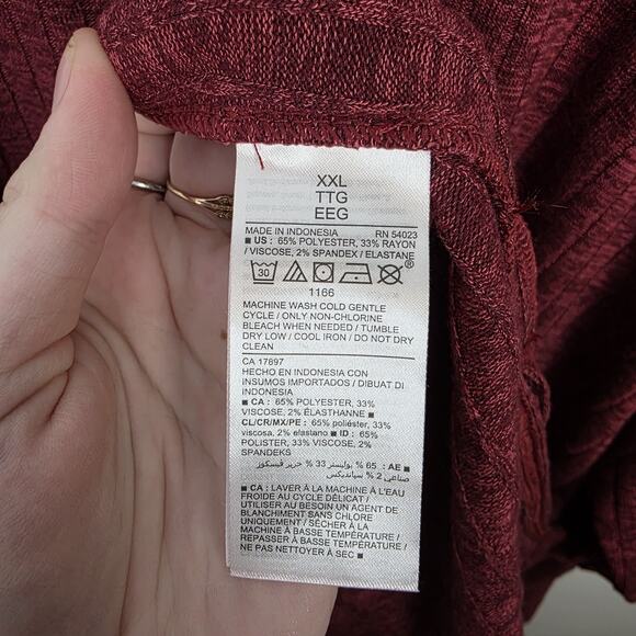 Old Navy Red Ribbed Waist Defined Turtleneck Long Sleeve Sweater Midi Dress 2XL - Picture 5 of 8